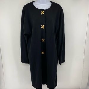 Vintage Steven Stolman Sz 14 Black Wool Dress NWT